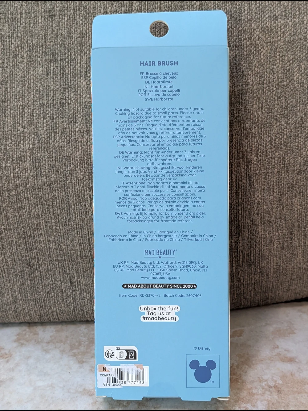 Mad Beauty Disney Stitch Pink Hair Brush